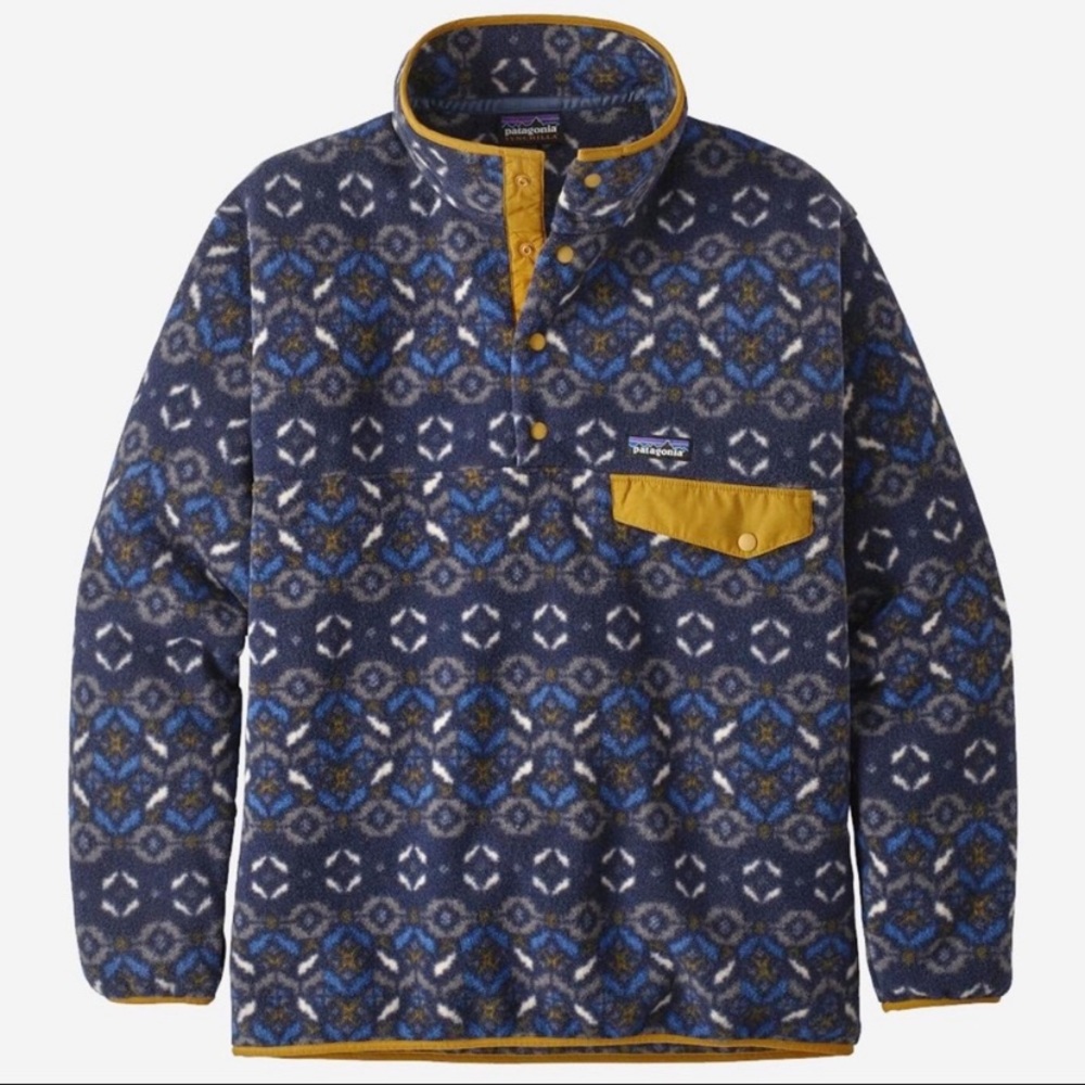 NWOT Patagonia Synchilla Snap-T Fleece Pullover Tundra Cluster Navy Blue- Medium